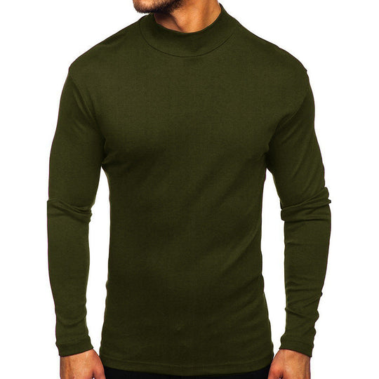 Herren Langarmshirt mit Stehkragen aus hochwertigem Material