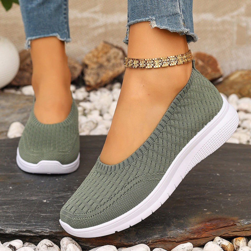 Damen Elastische Slip-On Sneakers mit Komfortsohle