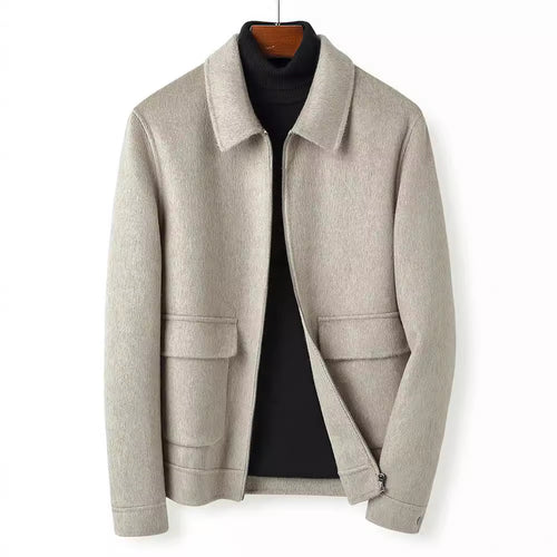 Herren Wollmix-Übergangsjacke mit Stehkragen, Reißverschluss und Pattentaschen Shop Nory
