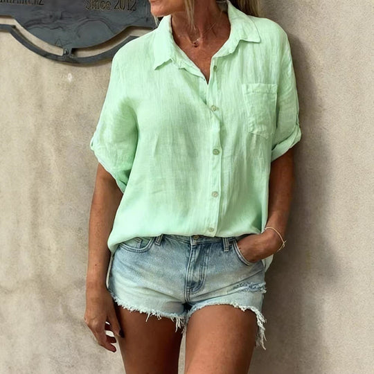 Damen Sommerliche Kurzarmbluse Shopnory