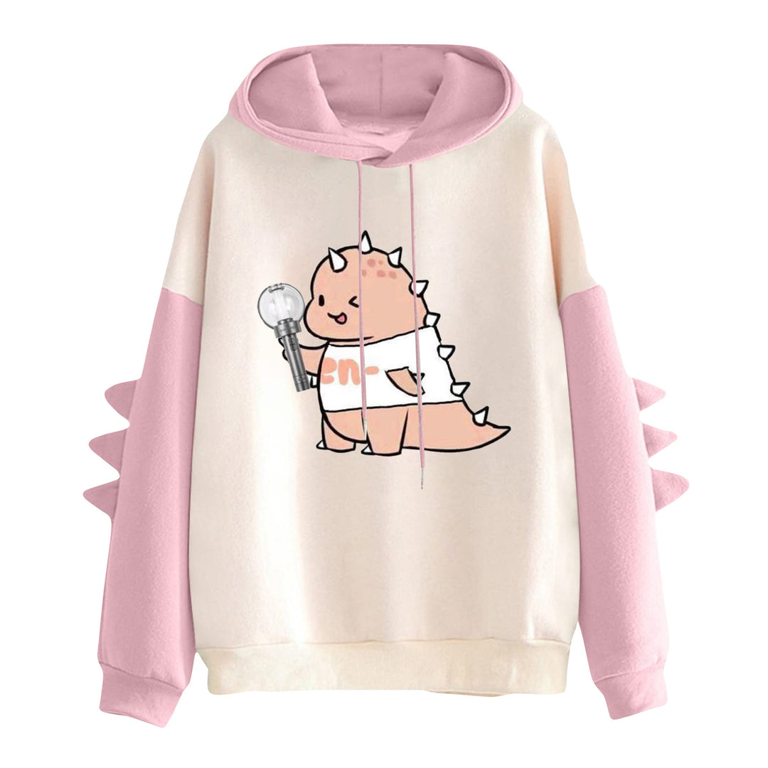 Damen nan Kapuzenpullover mit niedlichem Frosch-Motiv, Kängurutasche und volumigen Ärmelapplikationen Shop Nory