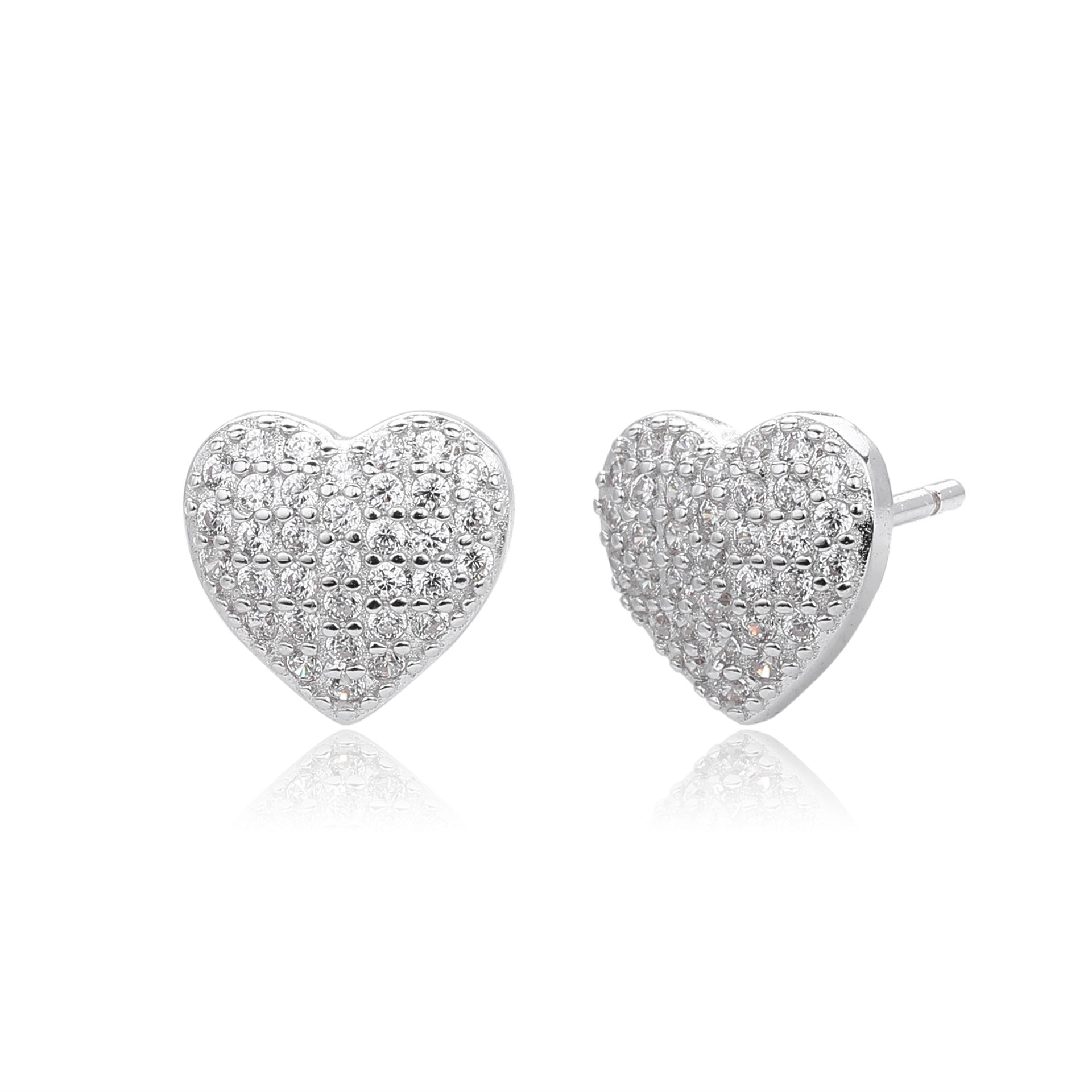 Damen Ohrstecker im Herzdesign mit funkelnden Zirkonia Shop Nory