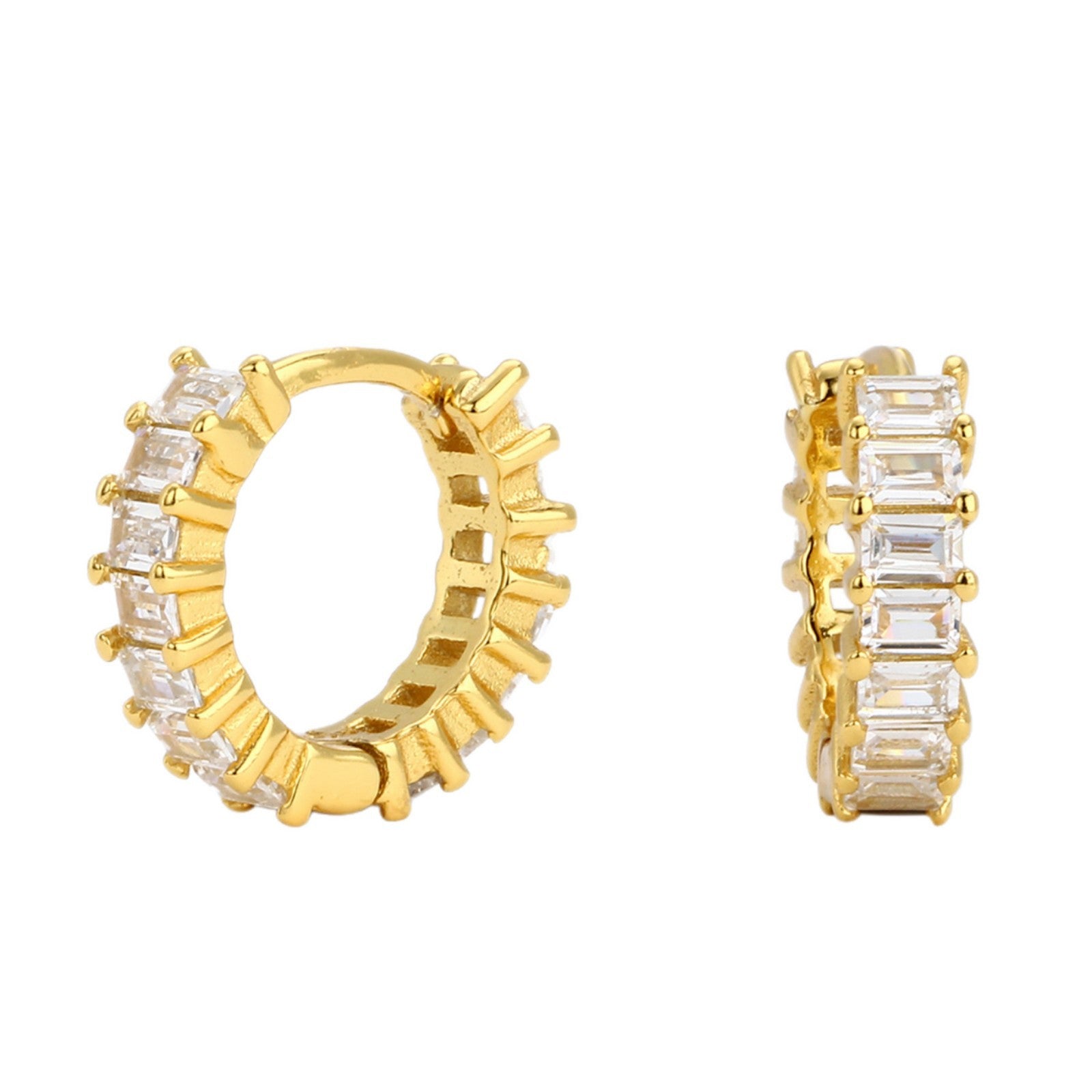 Damen Creolen mit tiefblauen Zirkonsteinen und luxuriösem Goldfinish Shop Nory
