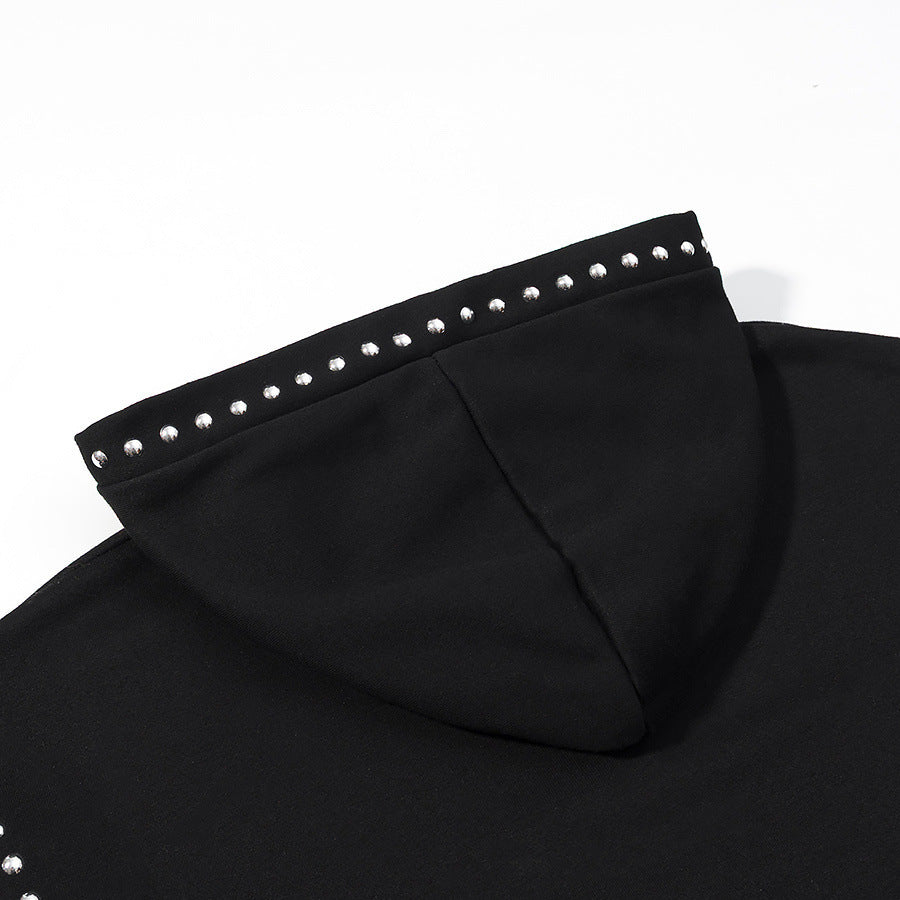 Damen Oversize-Kapuzenpullover mit Nietenbesatz und Ballonärmeln Shop Nory