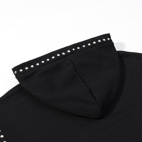 Damen Oversize-Kapuzenpullover mit Nietenbesatz und Ballonärmeln Shop Nory