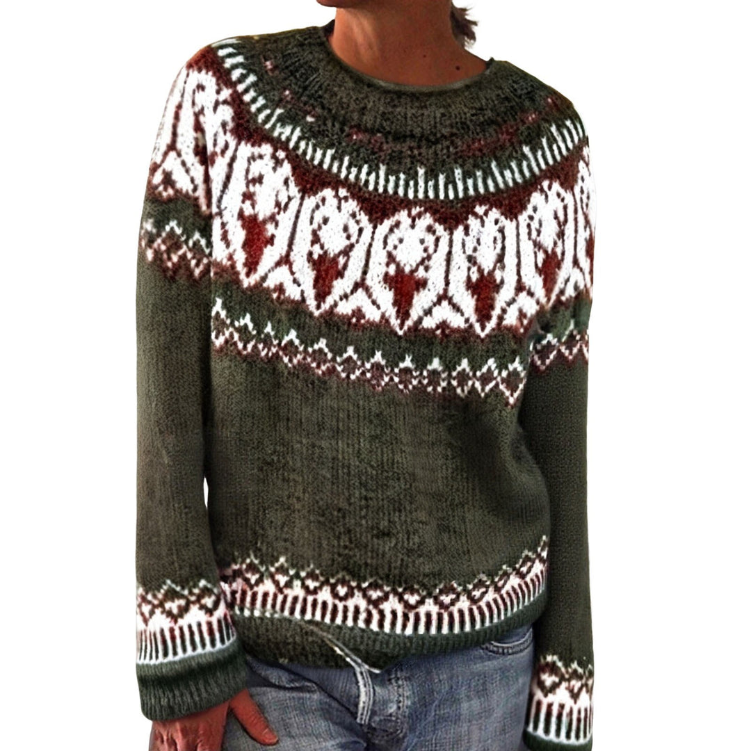 Damen nan Norwegerpullover aus Wollmix mit Rundhalsausschnitt und traditionellem Fair-Isle-Yoke Shop Nory