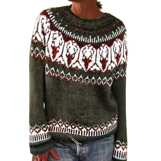 Damen nan Norwegerpullover aus Wollmix mit Rundhalsausschnitt und traditionellem Fair-Isle-Yoke Shop Nory