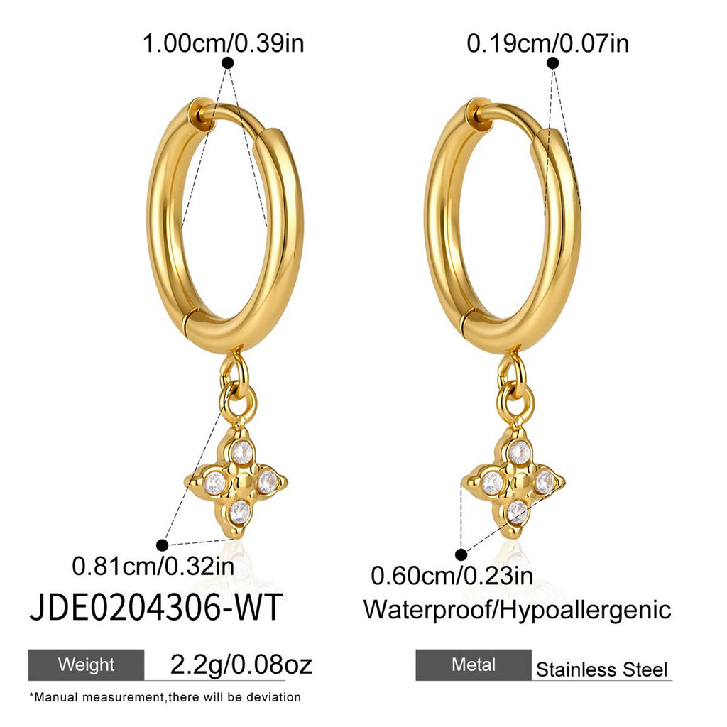 Damen Ohrhänger mit stilvollem Kreuzdesign und funkelnden Zirkonia Shop Nory