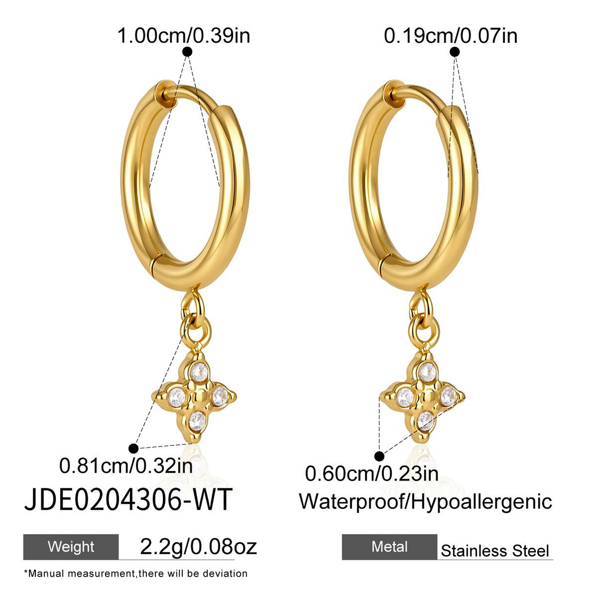 Damen Ohrhänger mit stilvollem Kreuzdesign und funkelnden Zirkonia Shop Nory