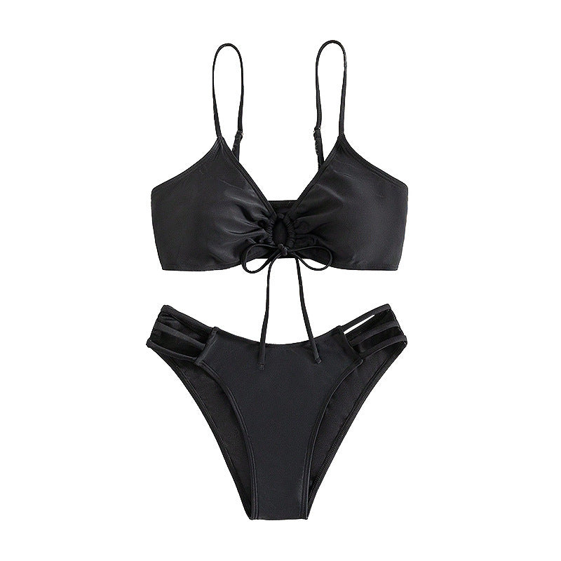Damen Triangel-Bikini mit raffiniertem Schnür-Detail Shopnory