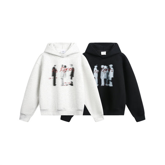 Unisex Kapuzenpullover im Oversize-Schnitt mit verschwommenem Figur-Grafikprint Shop Nory