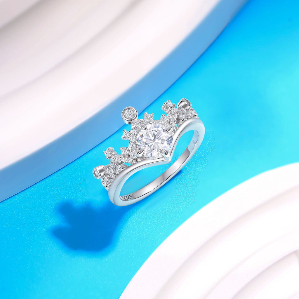 Damen Krone Verlobungsring mit funkelnden Zirkonia Shop Nory