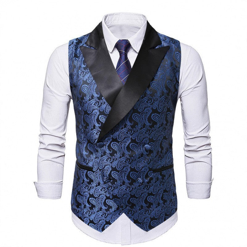 Herren Satin-Paisley-Weste mit Schalkragen und tailliertem Smoking-Look Shop Nory