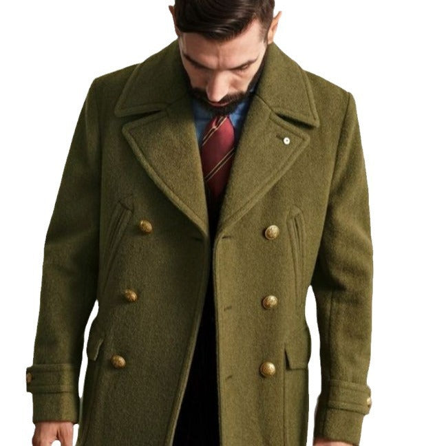 Herren Doppelreihiger Peacoat aus Wollmix mit Metallknöpfen und aufgesetzten Pattentaschen Shop Nory