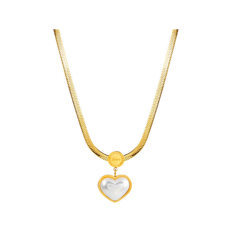 Damen Herzförmige Halskette mit Goldkette Shop Nory