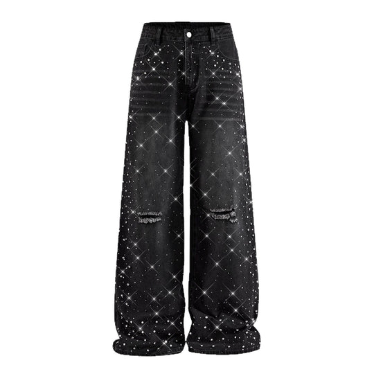 Damen Veredelte Jeans mit weitem Bein Shop Nory