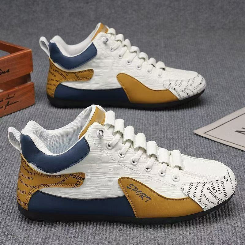Herren Moderne leichte Schnür-Sneaker mit gepolstertem Kragen und kontrastierenden Overlays Shop Nory