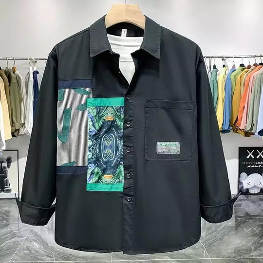 Herren lässiges Hemd mit modischen Design-Elementen und praktischen Taschen