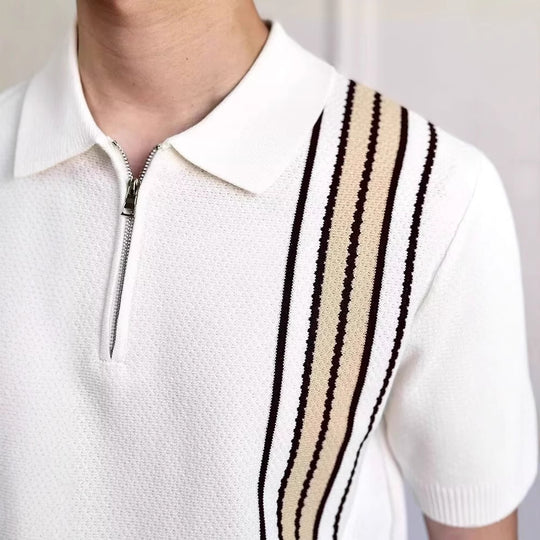Herren Modisches Poloshirt mit Reißverschluss Shop Nory
