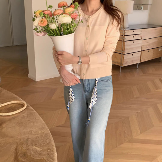 Damen Modische Strickjacke mit Knopfleiste Shop Nory