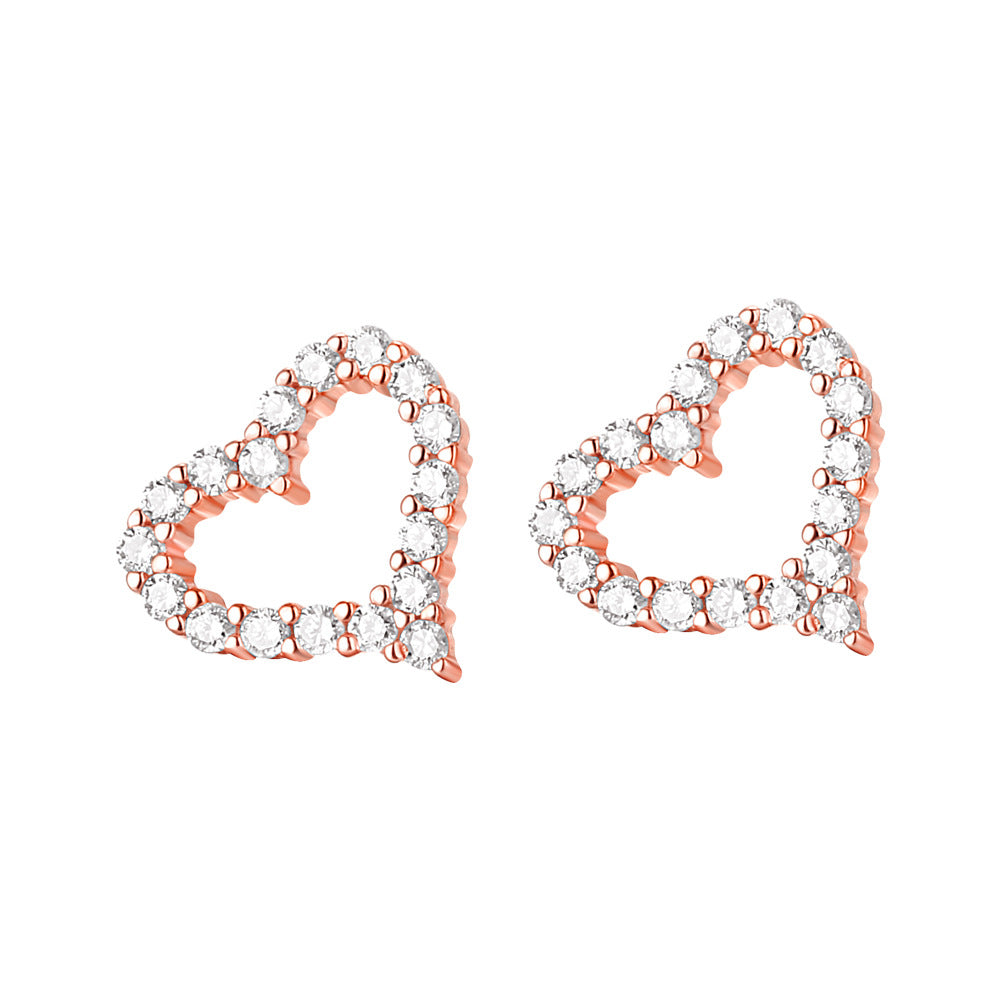Damen Ohrringe im Herzdesign mit glitzerndem Zirkonia-Besatz Shop Nory
