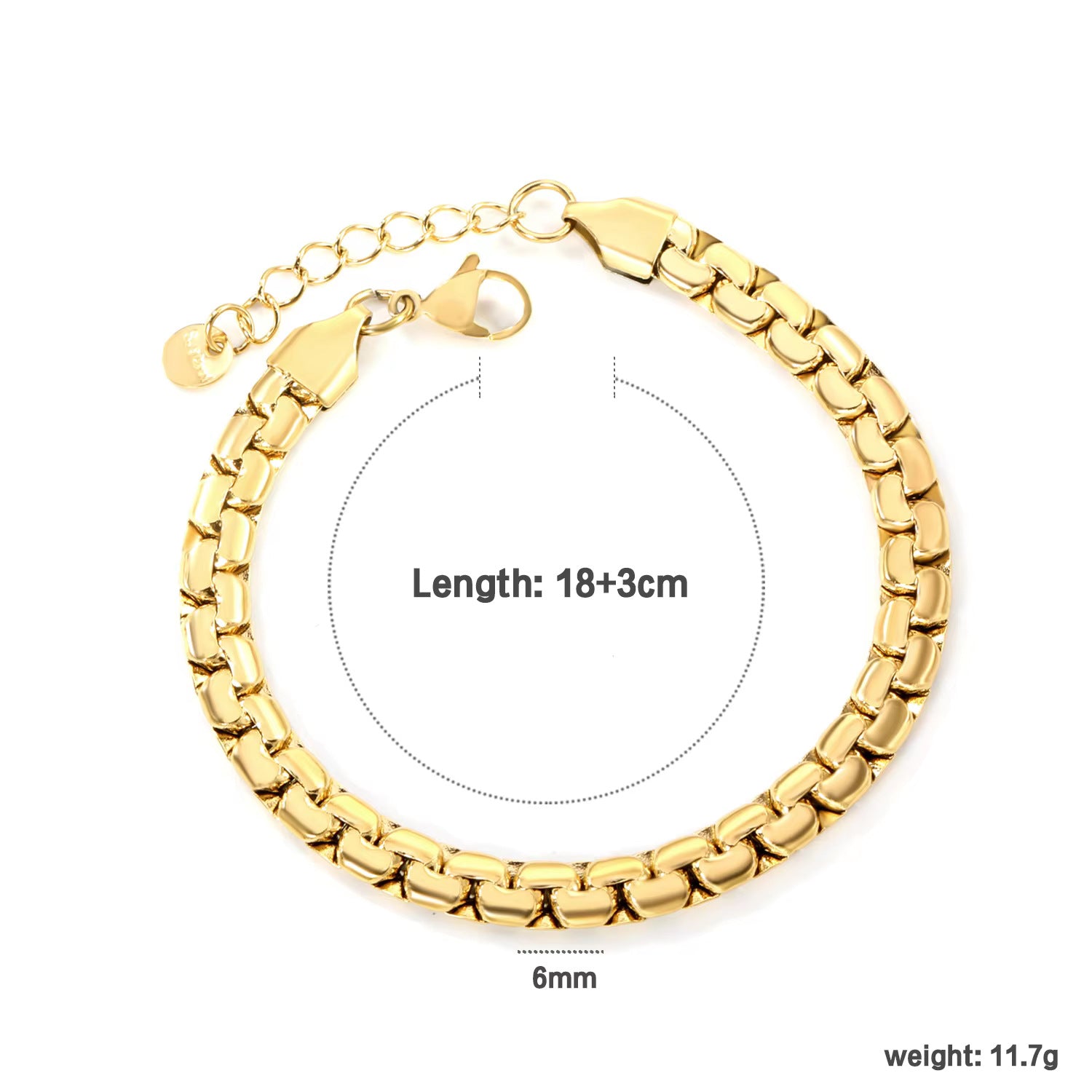 Damen trendiges Gliederarmband aus hochwertigem Edelstahl mit verstellbarem Verschluss Shop Nory