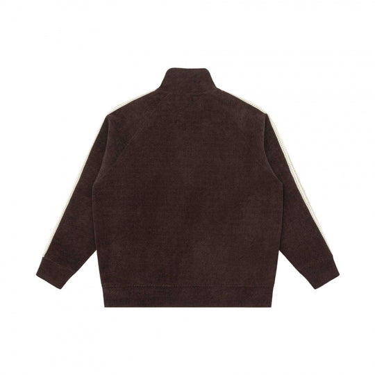 Unisex Oversize-Teddyfleece-Zippjacke mit Stehkragen und Kontraststreifen Shop Nory