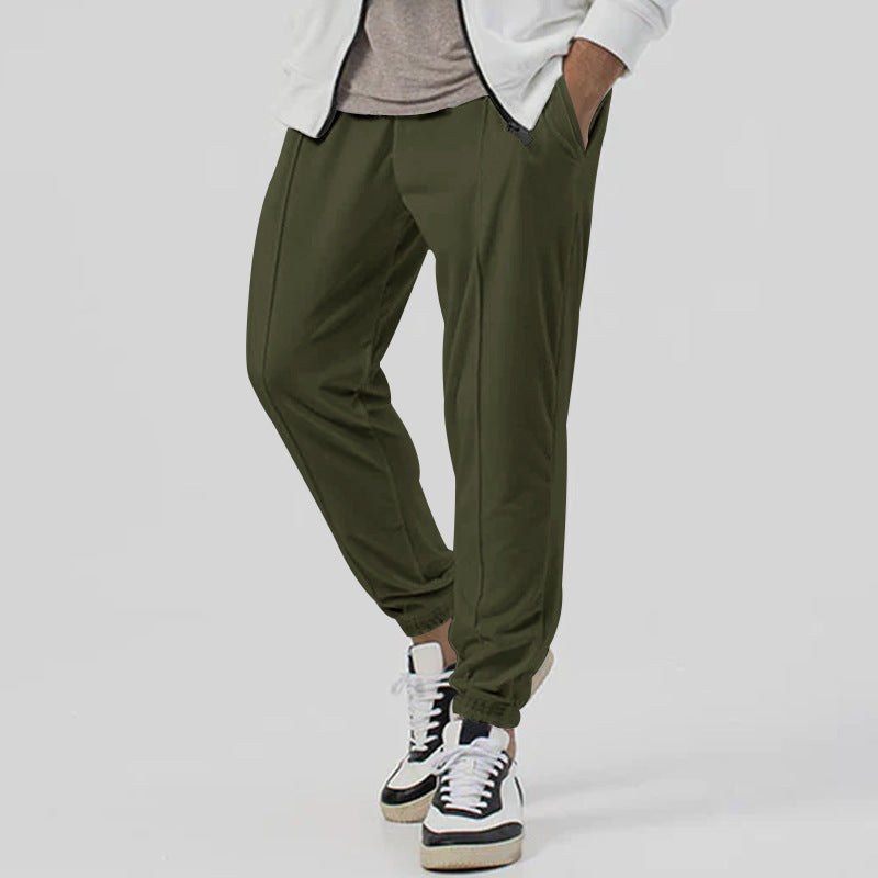 Herren Tapered-Jogginghose im Leinenlook mit Bügelfalte und Bündchen Shop Nory