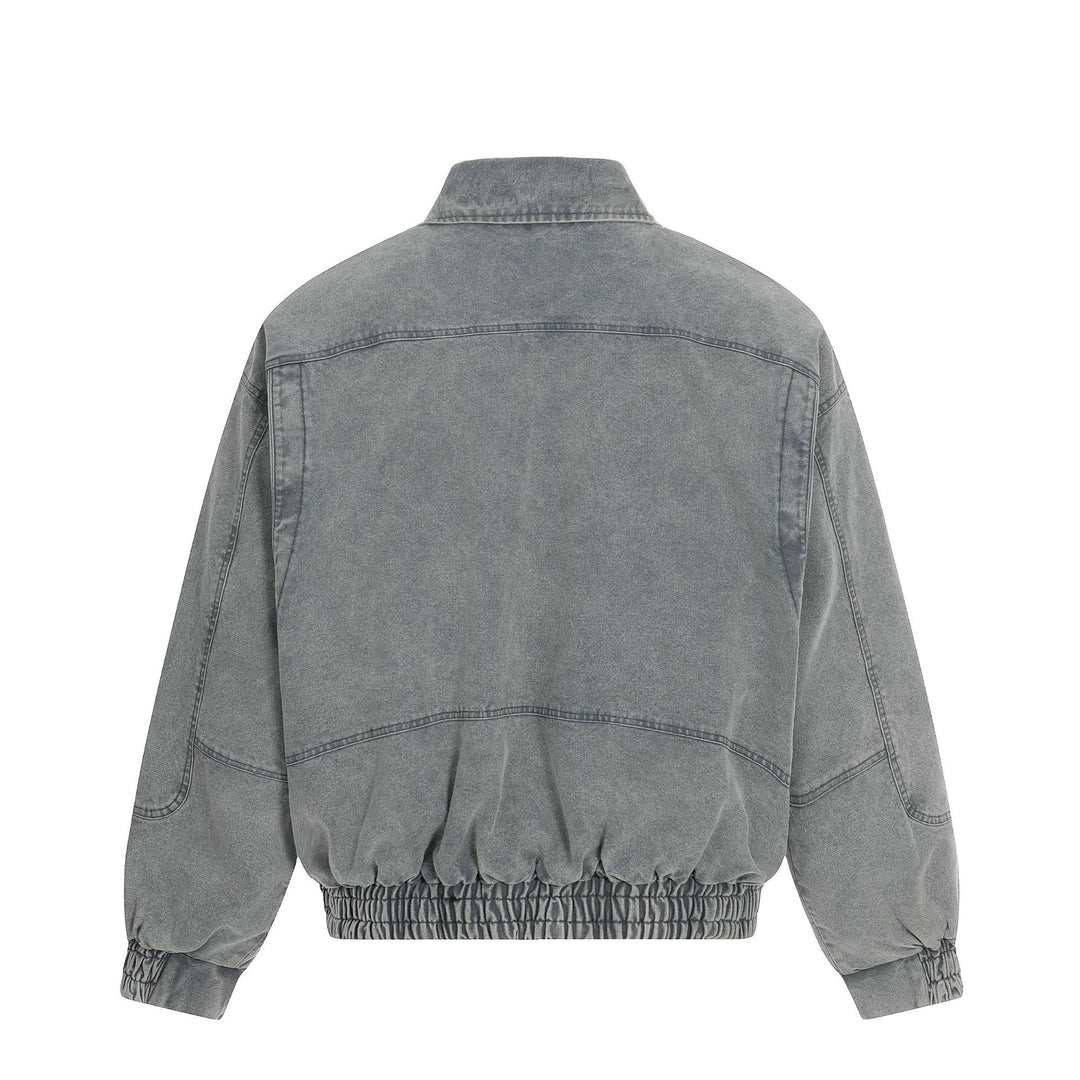 Herren Kurz geschnittener Canvas-Denim Field‑Blouson mit Knebelverschlüssen und hohem Stehkragen Shop Nory