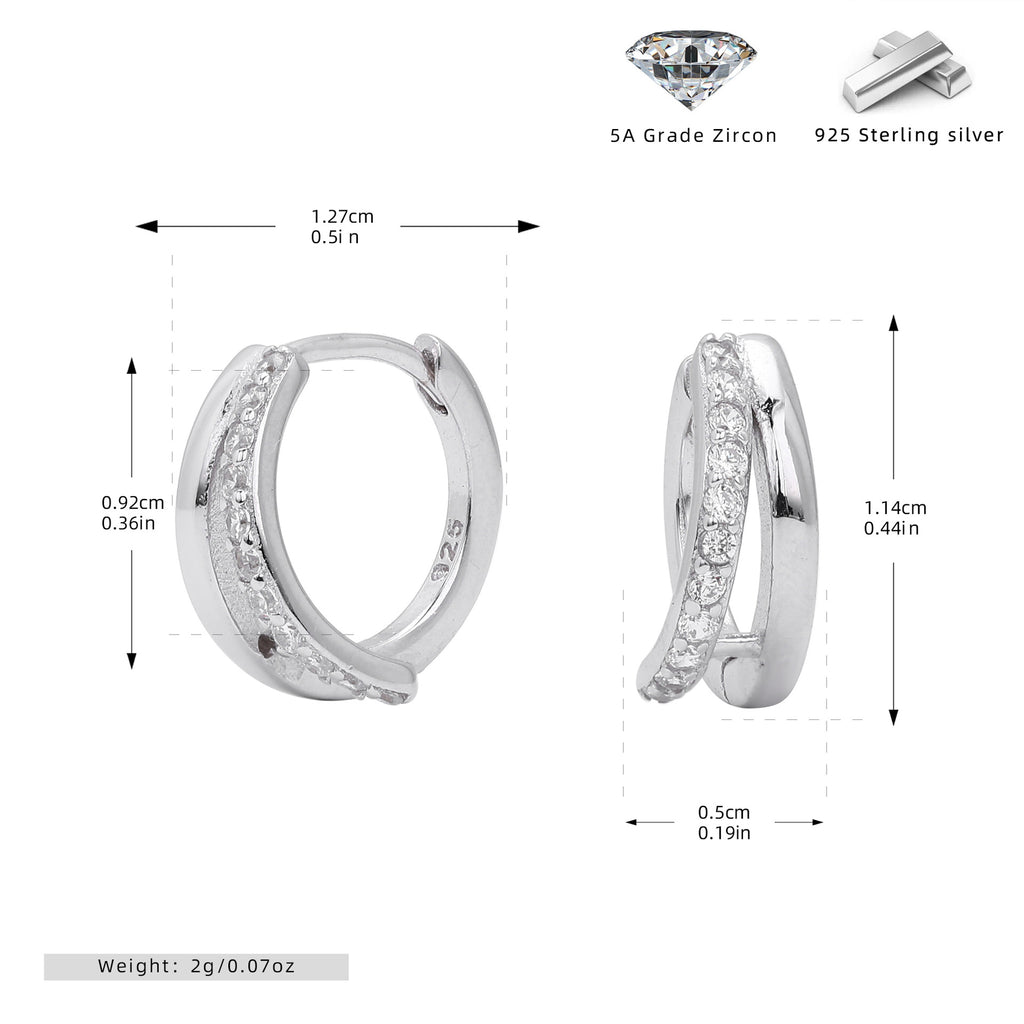 Damen Ohrstecker mit funkelnden Zirkon-Elementen in hochwertiger 925 Sterling Silber-Fassung Shop Nory