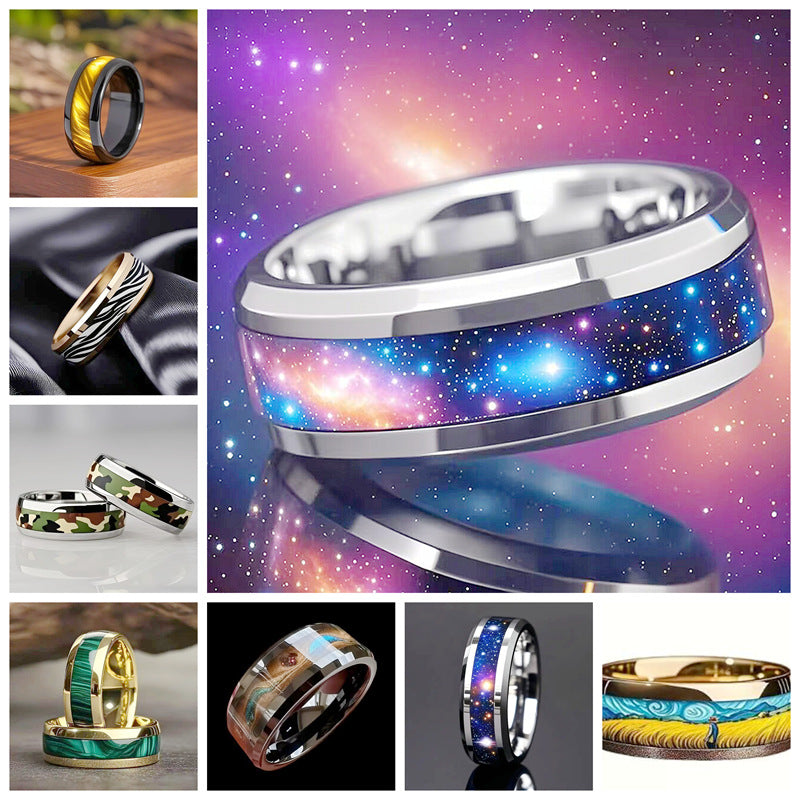 Herren Ring mit künstlerischem Herzschlag-Design und hochglänzender Edelstahloberfläche Shop Nory