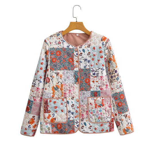 Damen Gesteppte Patchwork-Jacke Weste und Minirock-Set Shop Nory