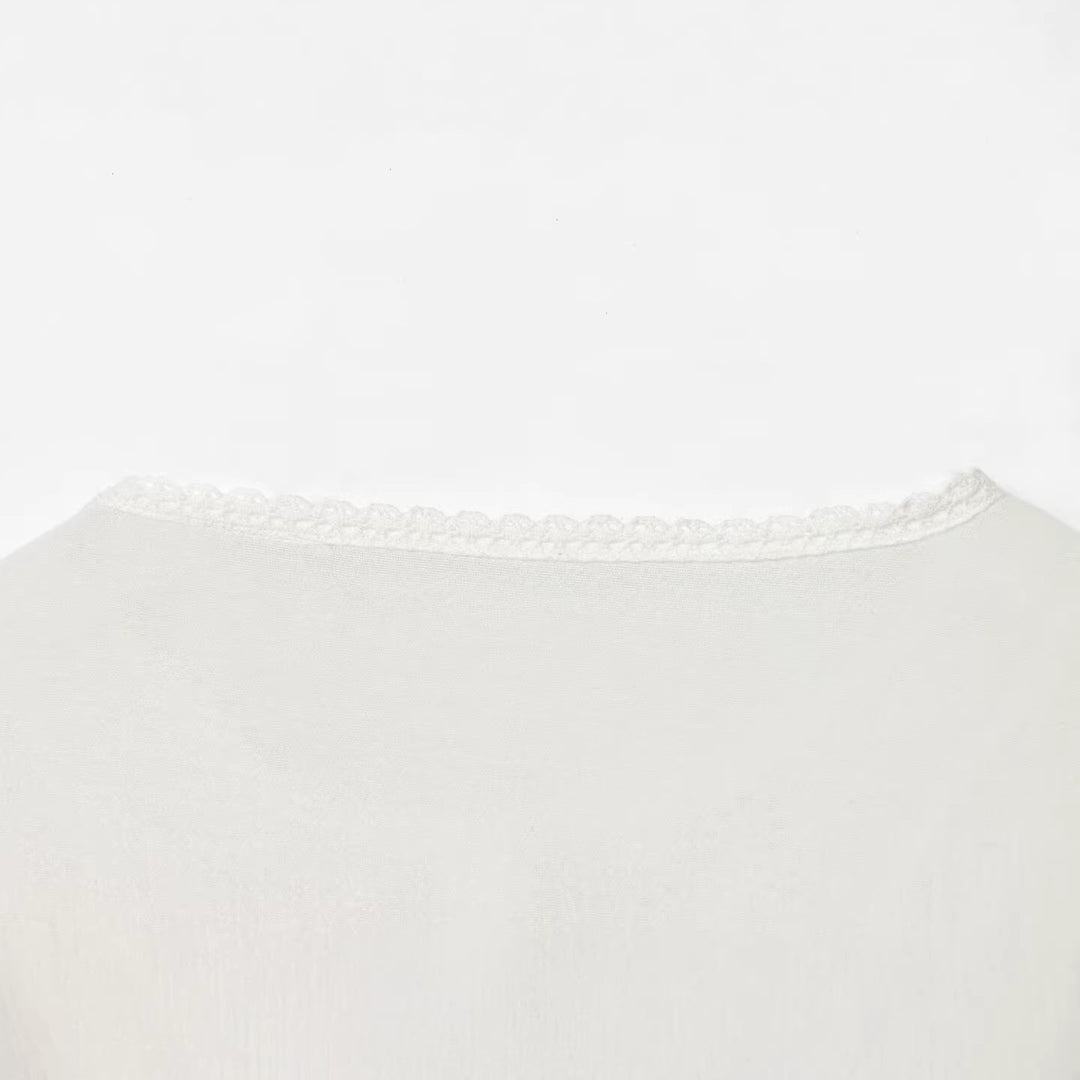 Damen Romantische Spitzenbluse mit Spitzenpasse, Taillenband und durchgehender Knopfleiste Shop Nory