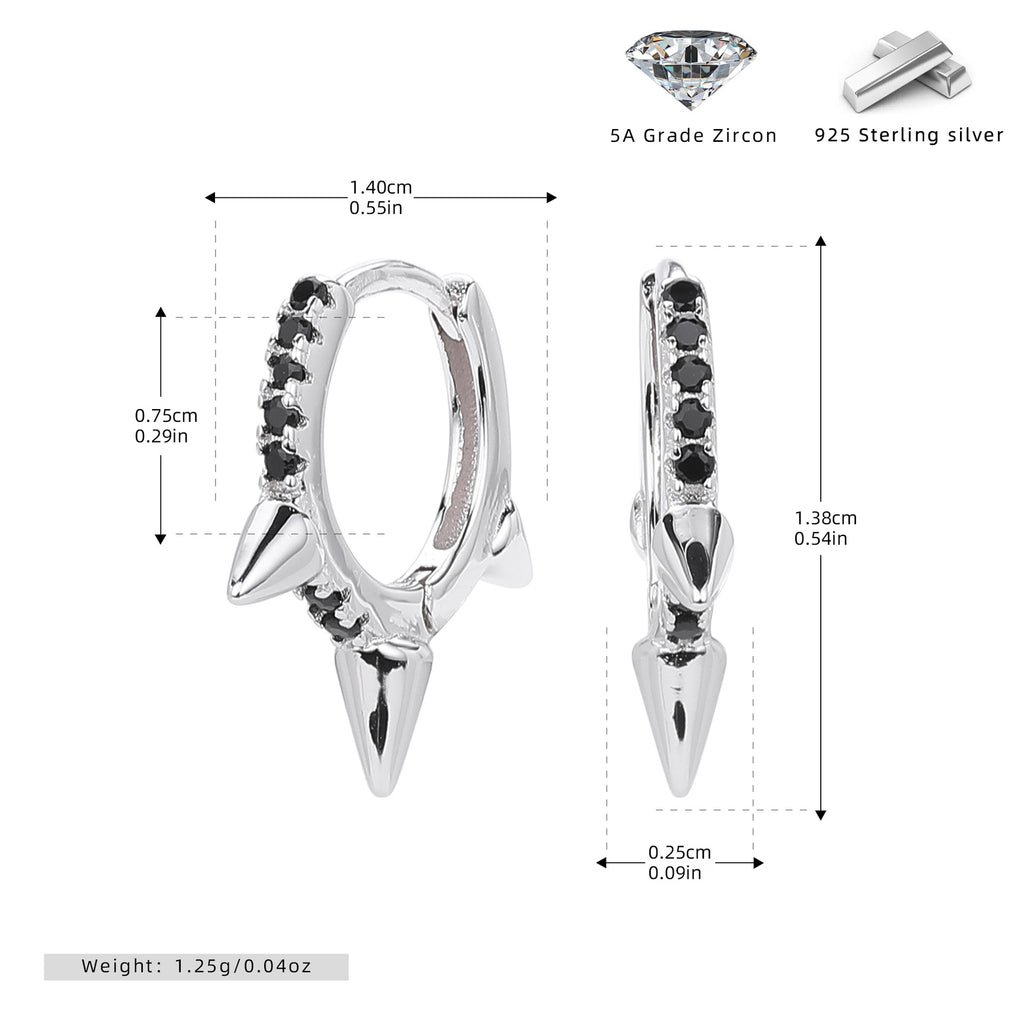 Damen Ohrringe mit spitzem Design und funkelnden Zirkonen Shop Nory