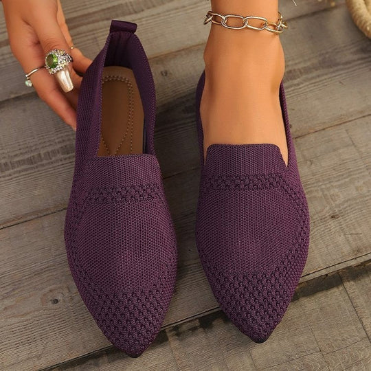 Damen bequeme Slipper mit atmungsaktivem Strickdesign