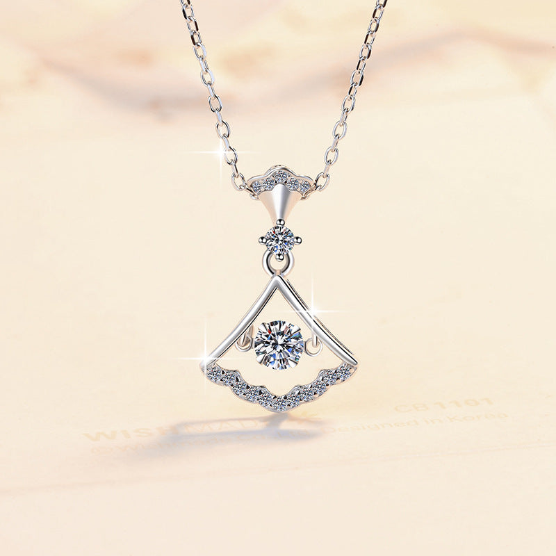 Damen elegante Anhänger-Halskette mit funkelndem Zirkonia Shop Nory
