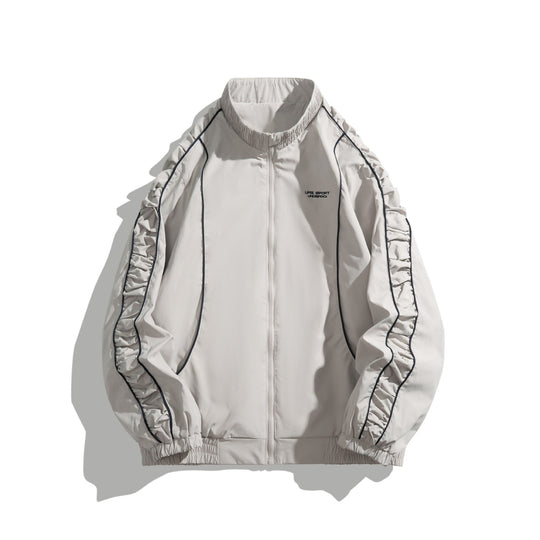 Damen Leichte Bomberjacke mit gerafften Ärmeln und Kontrastpaspeln Shop Nory