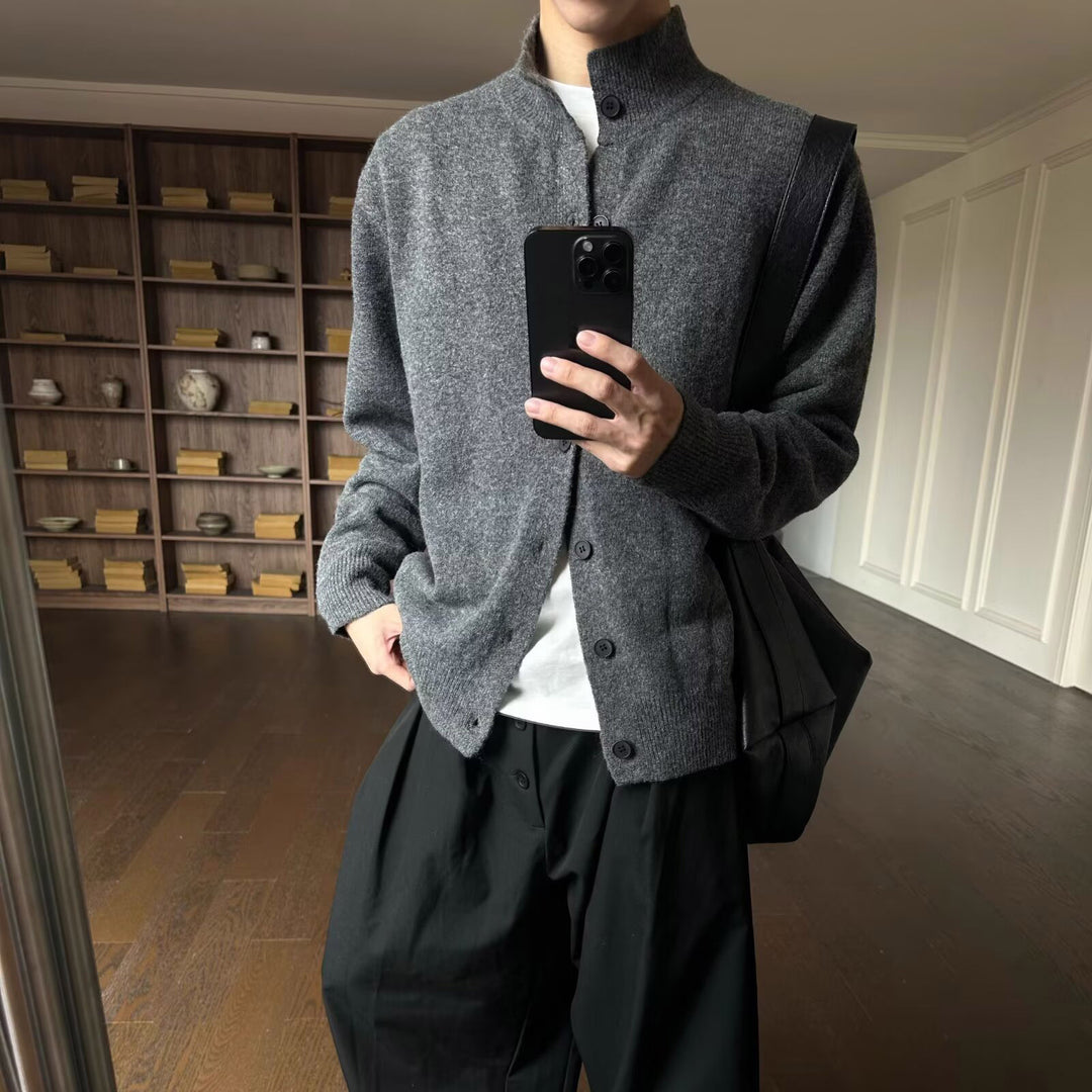 Herren Gemütlicher Strickpullover mit Knopfleiste Shop Nory