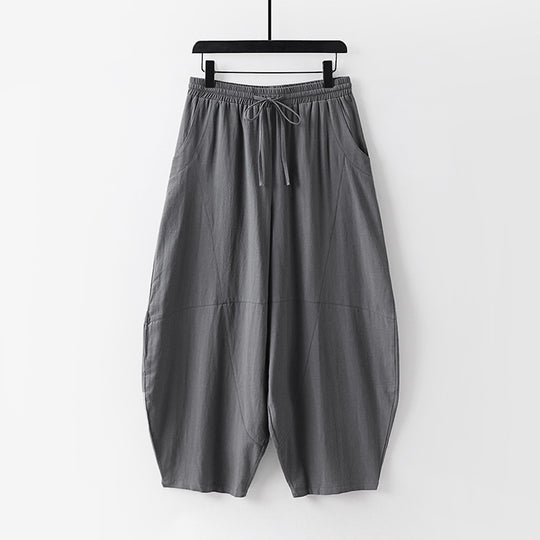 Damen Leichte Haremshose mit weitem Bein und elastischem Bund Shop Nory