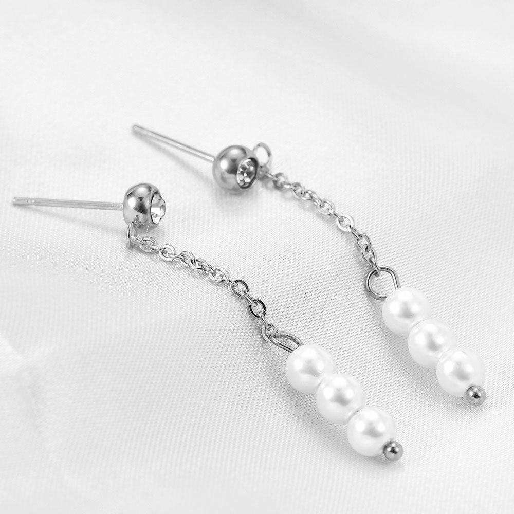 Damen Ohrhänger mit eleganten Perlen-Details und funkelndem Zirkonia Shop Nory