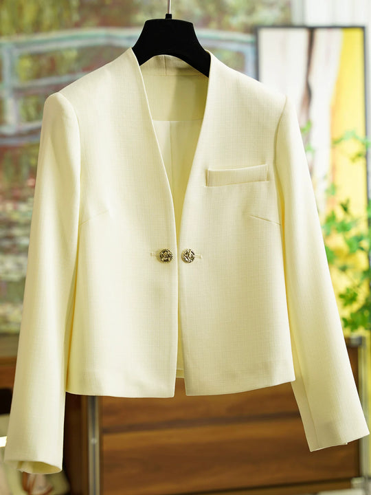 Damen Stilvoller Kurzblazer mit glamourösen Knöpfen Shop Nory