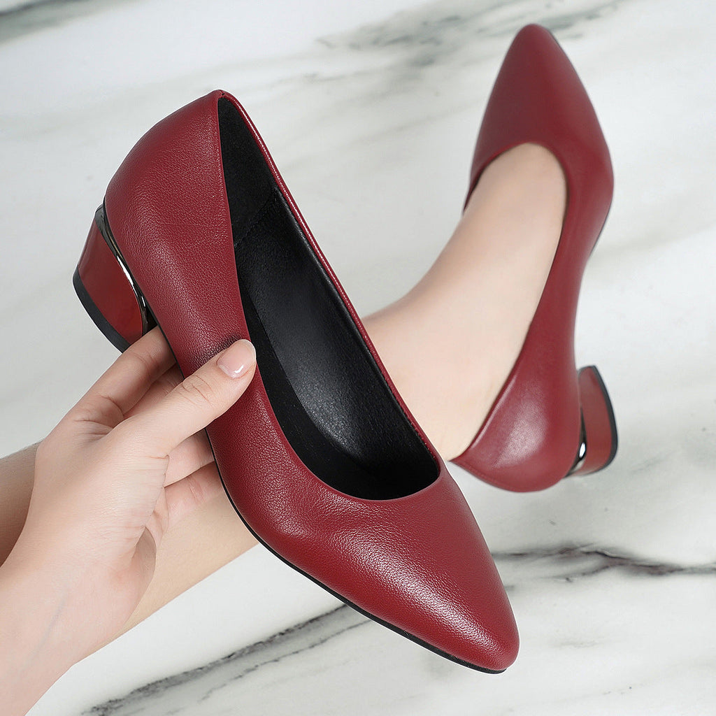 Damen elegante spitze Pumps mit komfortablem Blockabsatz Shopnory