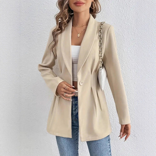 Damen Elegante und geschmackvolle Blazerjacke mit Tailleneinsatz
