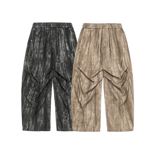 Herren Asymmetrische Haremshose mit Faltenlagen und Kordelzug Shop Nory