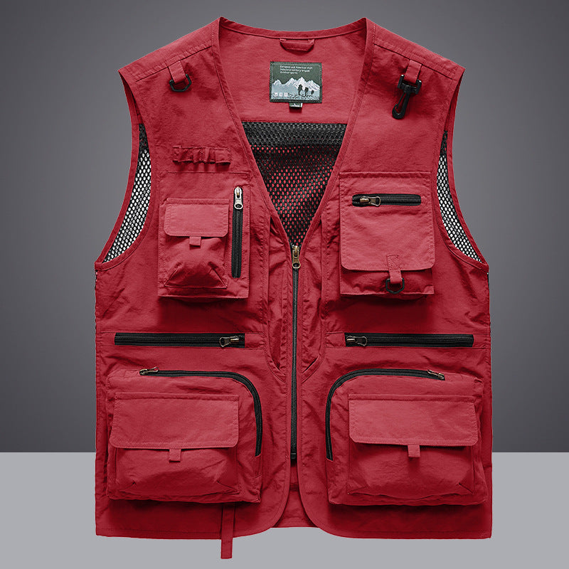 Herren Multifunktionale Angler- und Utilityweste mit Mesh‑Einsätzen und Multifachtaschen Shop Nory