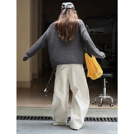 Damen Grobgestrickter Oversize-Pullover mit Struktur‑Bobbel und weitem Boot‑Ausschnitt Shop Nory