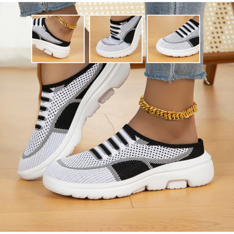 Damen Slip-on Strick-Sneaker Clog mit atmungsaktiver Maschenoberfläche und leichter Profilsohle Shop Nory