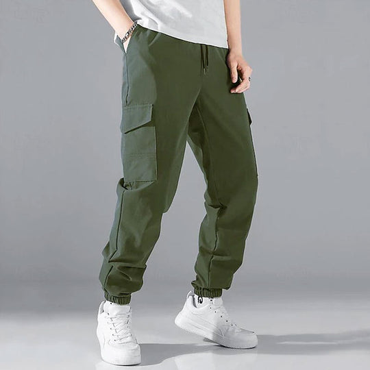 Herren Cargo-Hose mit elastischem Bund und multifunktionalen Taschen