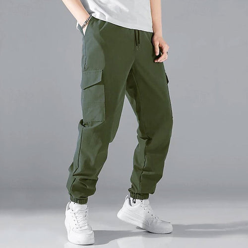 Herren Cargo-Hose mit elastischem Bund und multifunktionalen Taschen
