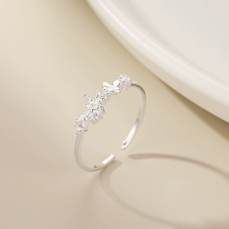 Damen Offener Ring mit funkelndem Edelstein-Design Shop Nory